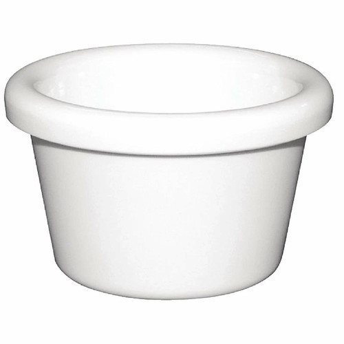 Plastic ramekin smooth white - plastic,