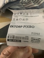 IKEA Ektorp 3-Seater Sofa Cover Abyn Blue Slipcover 100% Cotton