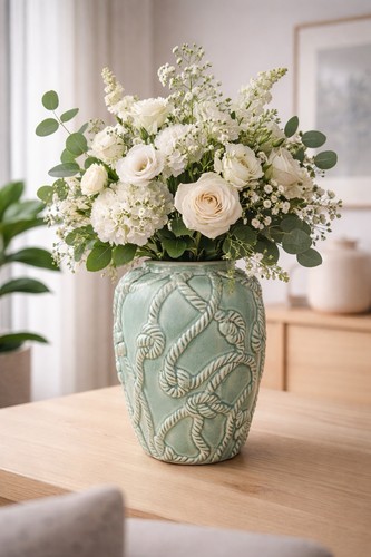 Decorative rope design vase - decorative,