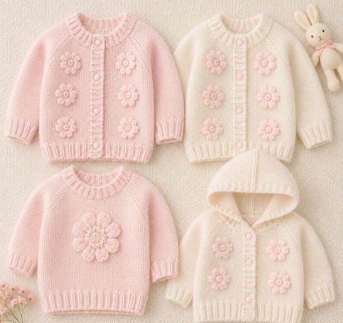 Baby bobble flower - bobble, cardigan