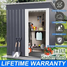5 x 3ft Garden Shed Galvanised