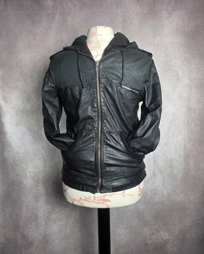 Superdry black genuine leather - black,