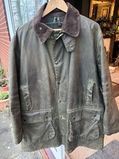 Vintage Barbour Northumbria 2 crest dark green wax jacket - C44 XL