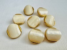 8 Vintage Shank Buttons Ivory