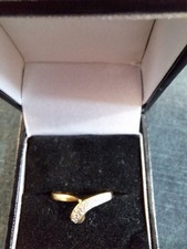 Wishbone Dress Ring with diamonds L1/2 Yellow Gold 9ct 