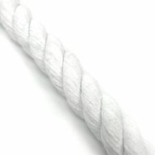 24mm Natural Optic White Cotton Rope, 3 Strand Cord Cotton Rope Select Length