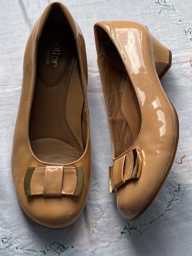 Hotter shoes beige patent - hotter,