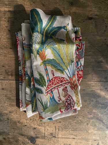 Exotic monkey parasol linen - monkey,