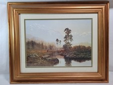 Coulson Stag Framed Picture Print Snowy Mountains Backdrop 56.5x46cm Rare