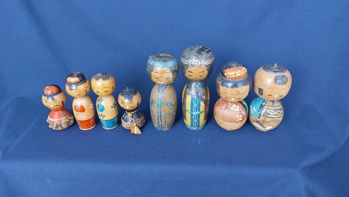 Vintage kokeshi wooden dolls - vintage,