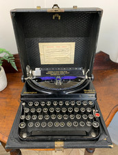 VINTAGE ANTIQUE 1920S REMINGTON MODEL 5 PORTABLE TYPEWRITER IN CASE WORKING