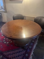 Antique Victorian hardwood  4 foot diameter round pedistal tilt top table