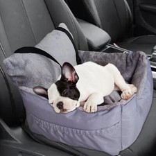 Dog Car Seat - Plush Cosy Pet Car Booster Seat for Small Dogs and Cats + Storage