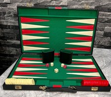 Large Vintage Backgammon Set Complete Case 45.5CMX28.5CM Board Game