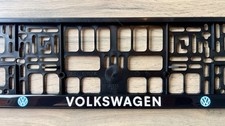 2x Volkswagen car number plate frame surround holder gel dome for VW *AUTHENTIC*