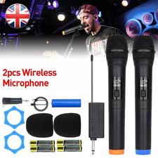 2x Wireless Microphone UHF Professional Handheld Mic System Receiver for Karaoke