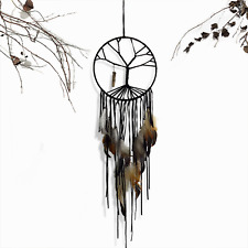 Tree of Life Dream Catcher with Natural Stone, Beads & Feathers Dreamcatcher