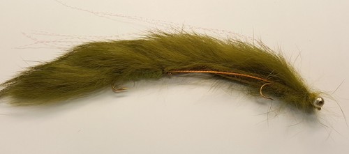 Twin hook dark olive snake - hook,