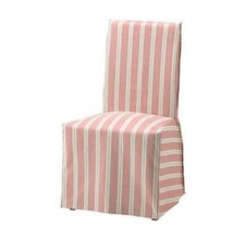 Ikea Henriksdal Chair REPLACEMENT COVER ONLY Mobacka Beige Red stripe LONG x 2
