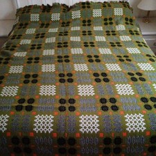 Vintage Authentic Welsh Wool Reversible Tapestry Blanket Approx 242 x 228 cm