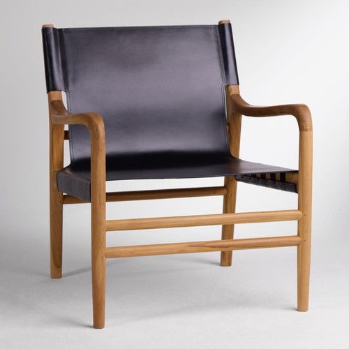 Earl leather armchair black - earl,