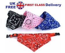 Dog Neck Scarf Adjustable S/M/L Pet Buckle Triangle Bandanna Neckerchief Dog UK