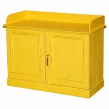 ANTIQUE CIRCA 1880 HUNGARIAN HAND PAINTED YELLOW PINE KITCHEN SIDEBOARD STAND