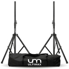Black Professional Aluminium Speaker Stand Kit 2 Stands and Case DJ Stage PA