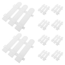 10 Pcs White Plastic Garden Fence Decorative Path Fence for Yard