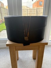 Vintage hat box, blue leather , damage to hand strap 