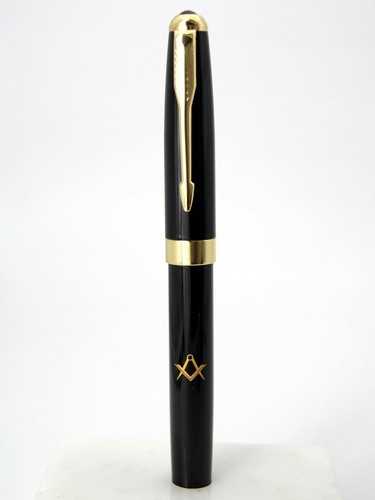 Black and gold masonic - black, pen