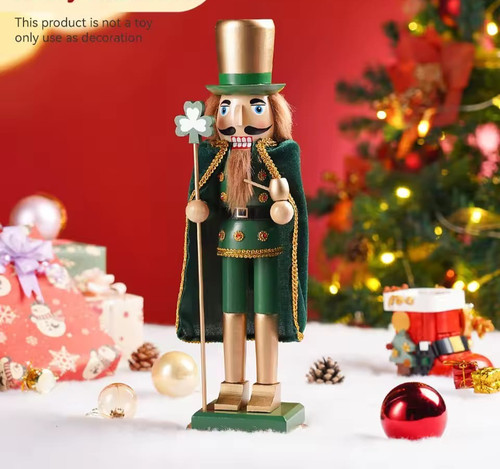 38cm wooden nutcracker - wooden,