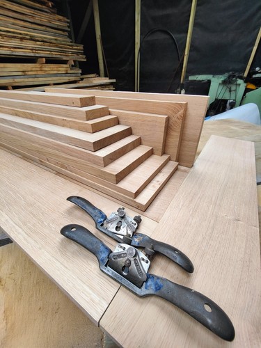 Planed oak boards - planed,