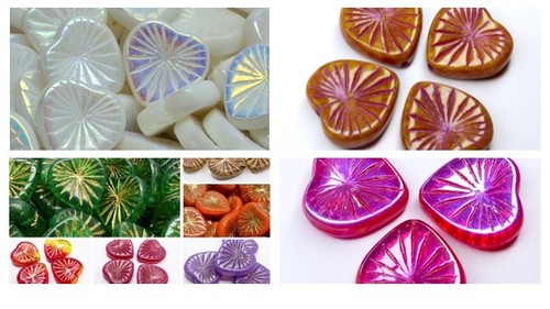 18mm large czech glass heart - czech,
