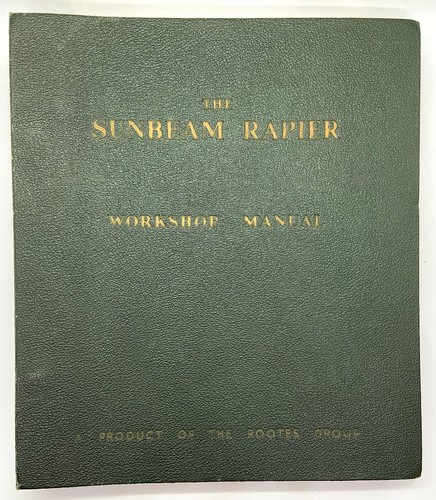 Sunbeam rapier workshop - rapier,