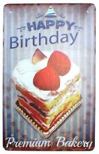 Happy Birthday Premium Bakery Gift Present Metal Wall Sign Door 30 x 20 cm