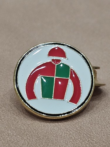 Horse racing silks enamel pin - horse,