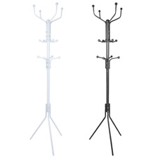 Steel Coat Rack Free-Standing Clothes Hat Umbrella Hanger Tree Stand 12 Hooks