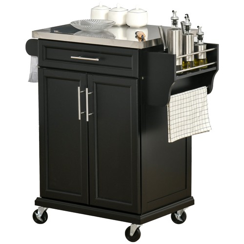 Homcom rolling kitchen cart - kitchen,