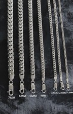 Italian Solid Sterling Silver Miami Cuban Chain Necklace 925 Silver Chain Heavy