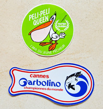 GARBOLINO PELLI QUEEN Lot 2 Advertising Stickers Fishing Fish Rod