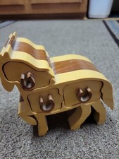 UNIQUE Wood Bandsaw  Handcrafted 3 Trinket Boxes with 3 boxes Hidden in Horse