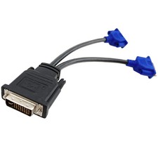 DVI-I 24+5pin to Dual VGA Female Video Cable LCD 2 Display Adapter Y Splitter