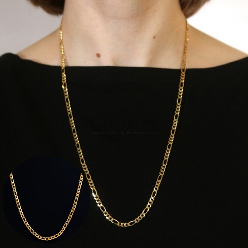 18ct gold plated solid figaro - plated,