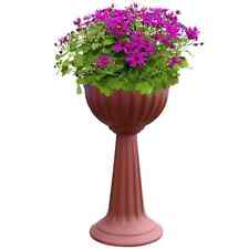 NEW 2 X Terracotta Urn Plastic Plant Pot Outdoor Garden Round Planter