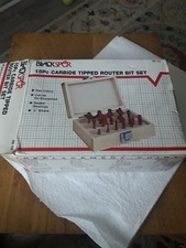 Blackspur 15piece Carbide Tipped Router Bit Set In Wooden Presentation Box