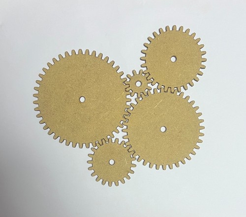 Wooden mdf assorted gears cogs - wooden,