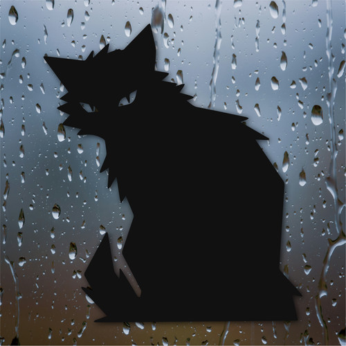 Anime style black cat car - cat, van