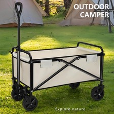 5" Folding Pull Along Festival Trolley Cart Garden Camping Beach Trailer Fishing