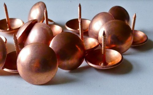 Copper upholstery nails - copper,